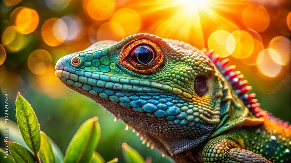 Bokeh Effect Lizard Close-up: Unique No-Tail Reptile Beauty in Nature Bokeh Effect Lizard Close-up: Unique No-Tail Reptile Beauty in Nature