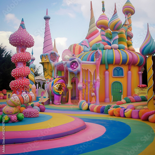 Candy Land Cityscape Made o...