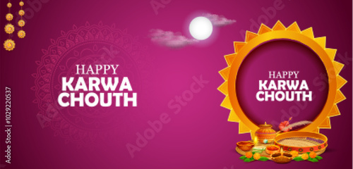 Greetings on Indian Hindu festival Happy Karwa Chauth