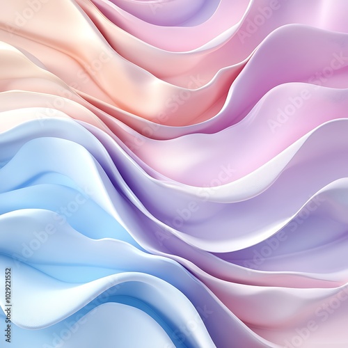 A flowing abstract design with soft pastel colors creating a serene, wavy texture.