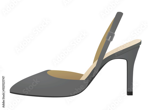 Grey  strap sandal. vector illustration