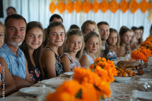 Big Family Sitting Near The...
