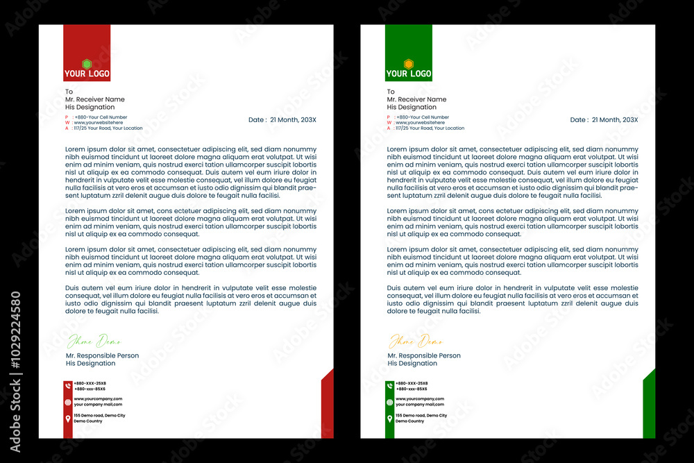 Obraz premium Modern Businesses Letter head Design Template
