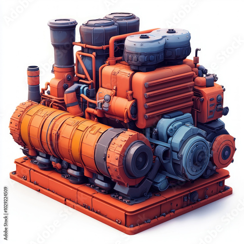 Boat Engine Isolated