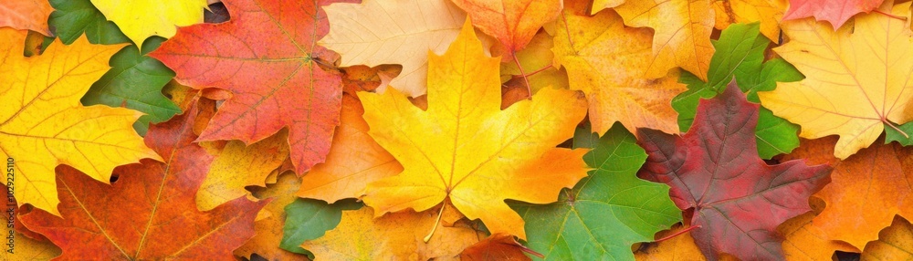 Colorful Fallen Leaves on Pathway in Autumn Colorful Fallen Leaves on Pathway in Autumn