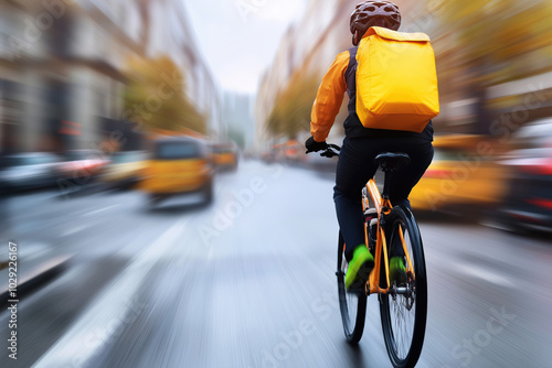 Delivery Person On A Bicycl...