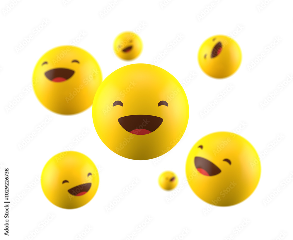 Fototapeta premium 3D grinning emoticon icon