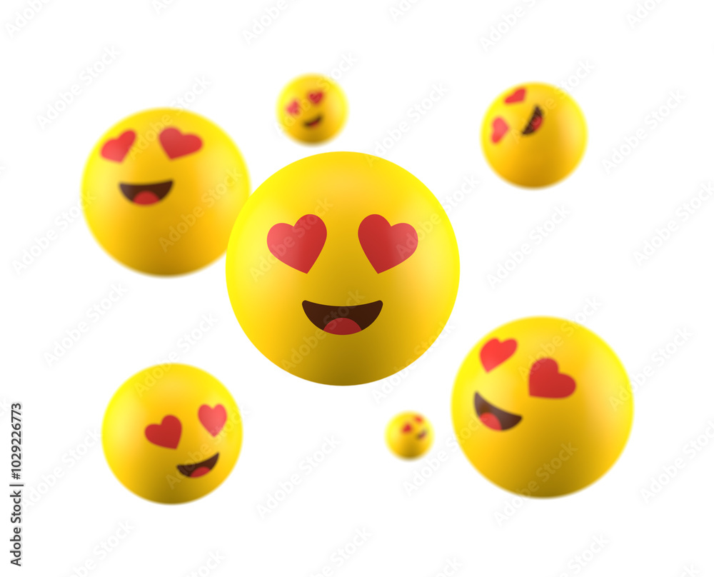 Fototapeta premium 3f heart eyes emoticon icon