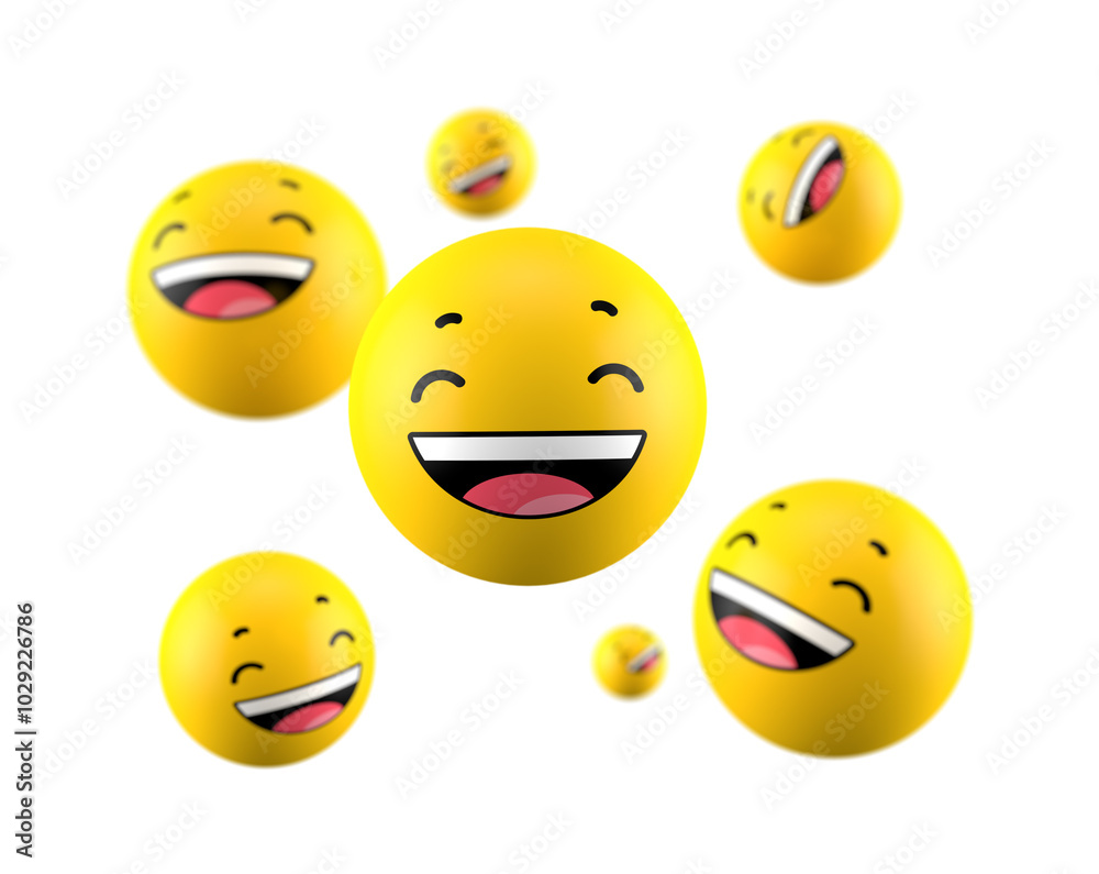 Fototapeta premium 3d smile emoticon icon on white background