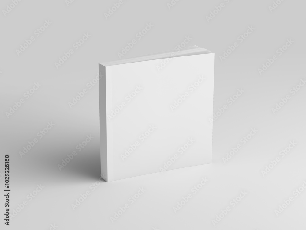 Left view square softcover book mockup Left view square softcover book mockup