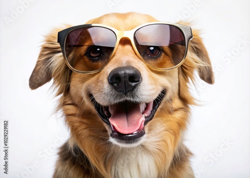 Stylish Puppy Portrait in Sunglasses - Cool and Funny Dog Photo for Summer Vibes