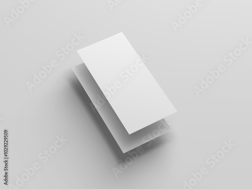 Two floating DL leaflet mockup