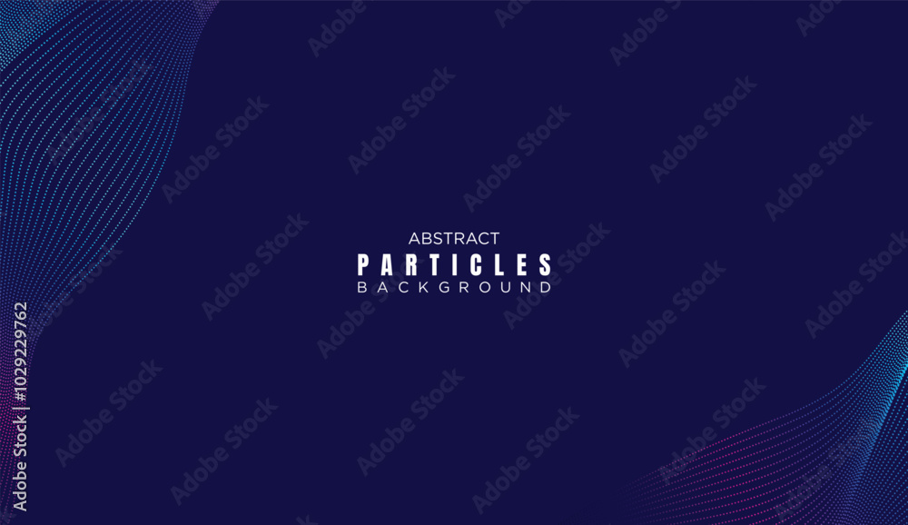 Abstract Dot Flowing Line Waves Smooth Curves Background. Particle Geometric Technology Line Wave Halftone Dotted Background. Concept For Science, Music Cover, Website, Header, Presentation, Banner Abstract Dot Flowing Line Waves Smooth Curves Background. Particle Geometric Technology Line Wave Halftone Dotted Background. Concept For Science, Music Cover, Website, Header, Presentation, Banner
