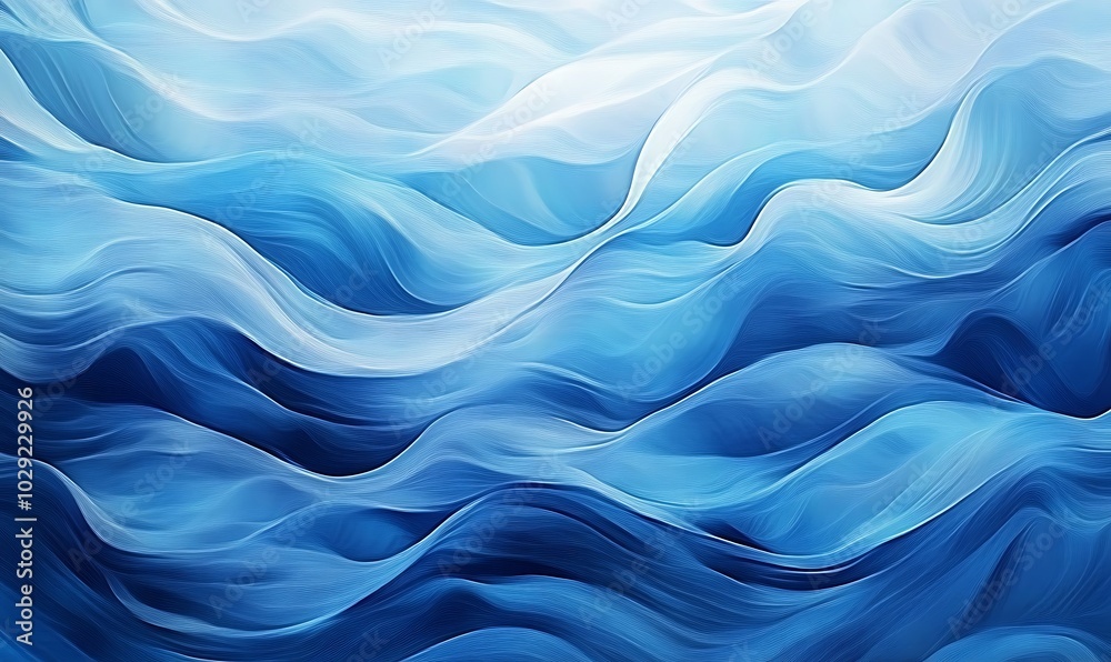 Blue waves abstract background texture. Print, painting, design, fashion, generative ai Blue waves abstract background texture. Print, painting, design, fashion, generative ai