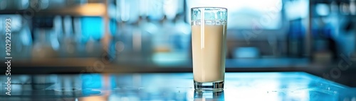 Realistic view of milk being tested for contaminants in a laboratory high-definition clarity photo