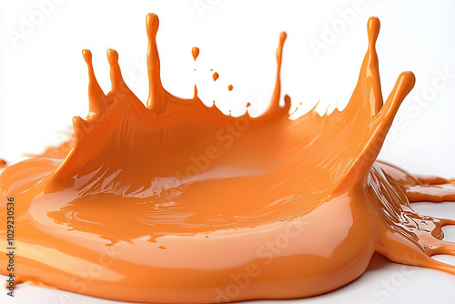 Orange Splash Isolated On W...