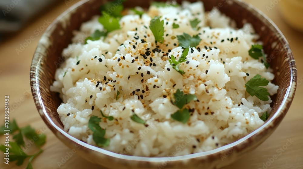 White rice with mustard seeds and herbs White rice with mustard seeds and herbs