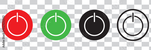 Green and red interface switch button concept. On off icon. On-off icon icon set. Power off. Vector illustration.