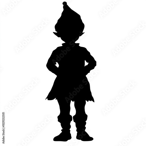 Santa Elf Silhouette, Illus...