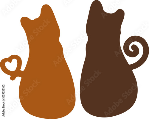 cat couple silhouette