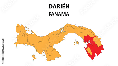 Darién Map is highlighted on the Panama map with detailed state and region outlines.