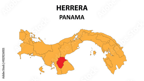 Herrera Map is highlighted on the Panama map with detailed state and region outlines.