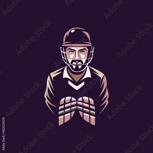 Fielder illustration in flat style 