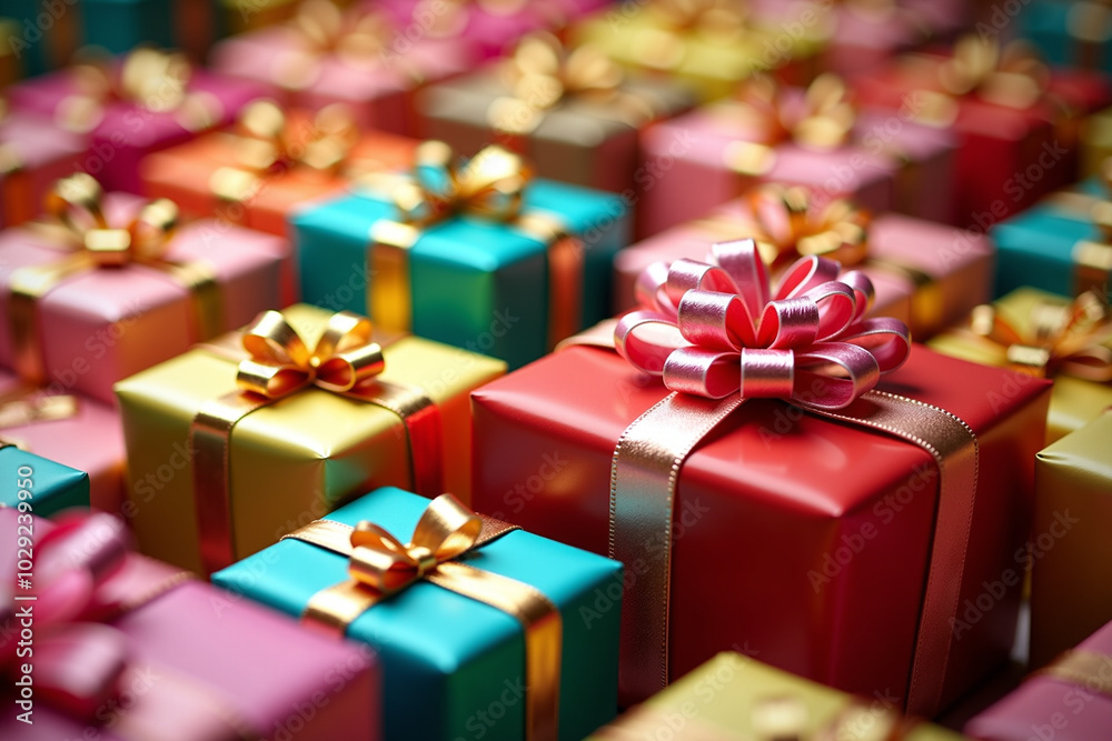 Obraz premium colorful christmas gift boxes