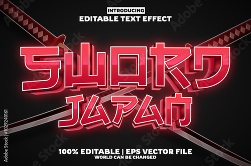 Sword editable text effect in new modern trend style