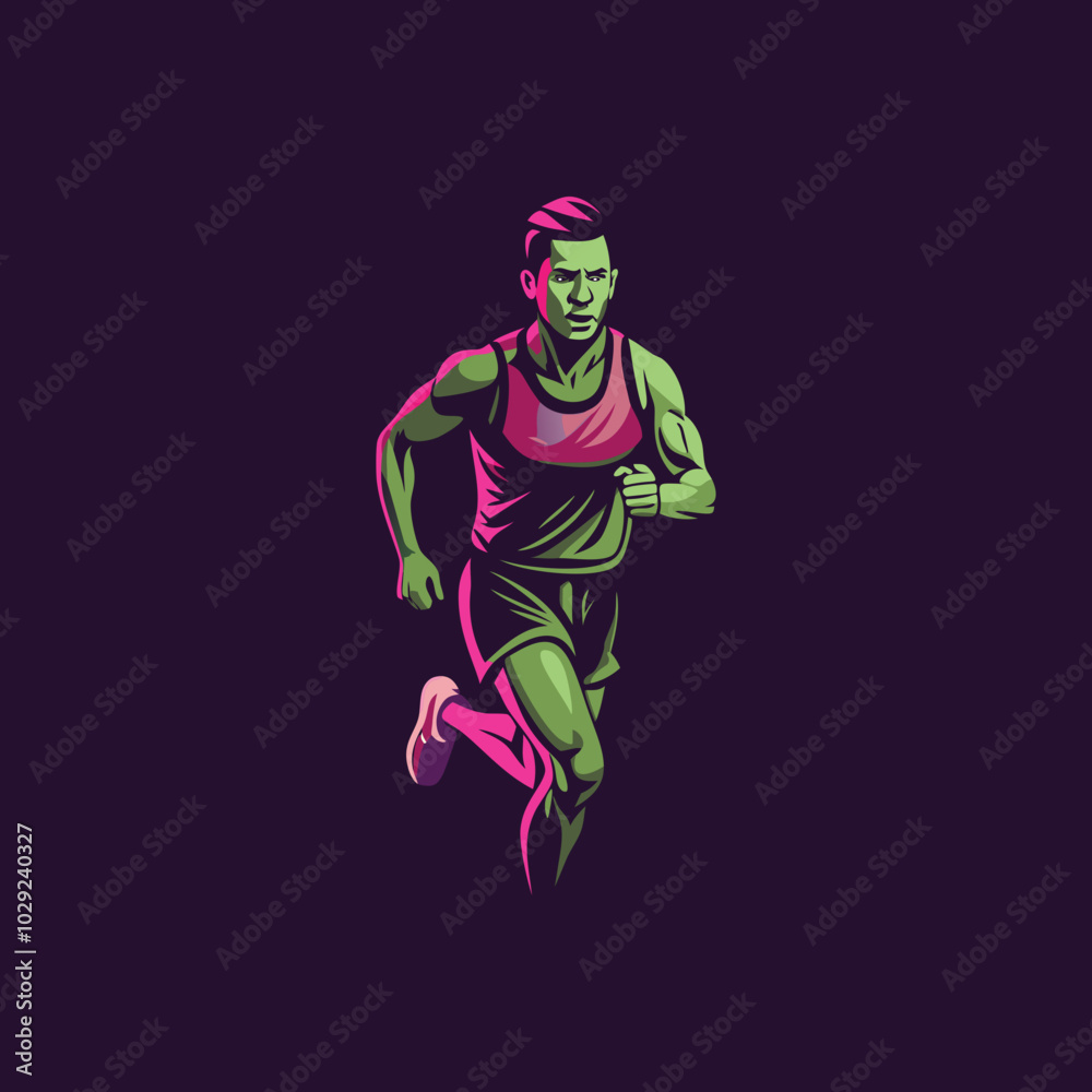 A flat illustration of long jump player A flat illustration of long jump player