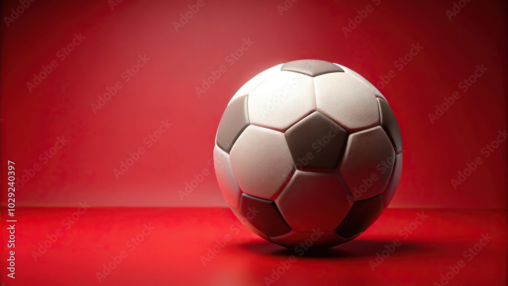 Naklejka premium football ball on red background