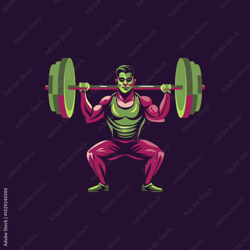 Obraz premium A flat illustration of long jump player