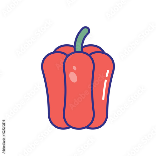 Bell Pepper vector icon stock illustration