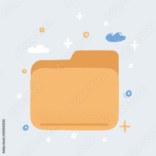 Cartoon vector illustration of Folder on white background.