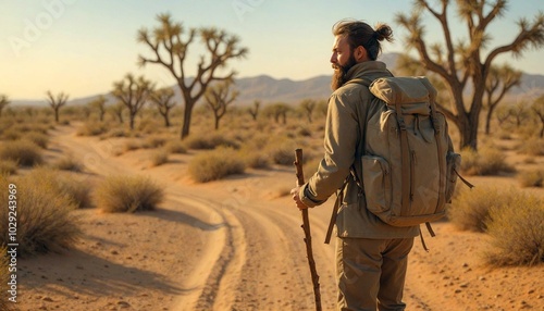 Desert Trekker with Backpack photo