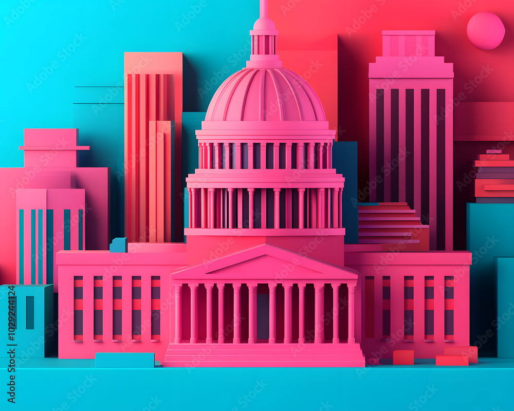 Government budget illustration with economic influences Government budget illustration with economic influences