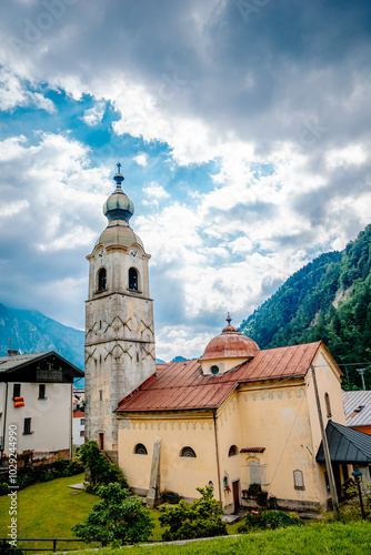 A charming church that features a clock tower elegantly perched on its roof