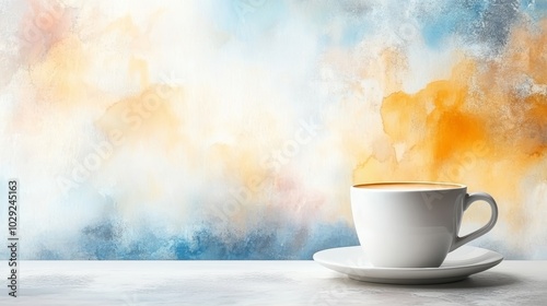 Vibrant abstract coffee cup photography, a colorful and stylish image for your coffeethemed projects photo