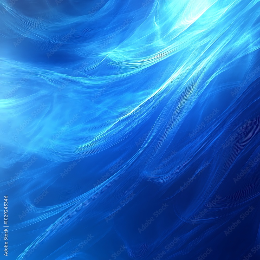 Fototapeta premium Abstract blue waves with a smooth, flowing texture, evoking a sense of calm and tranquility.