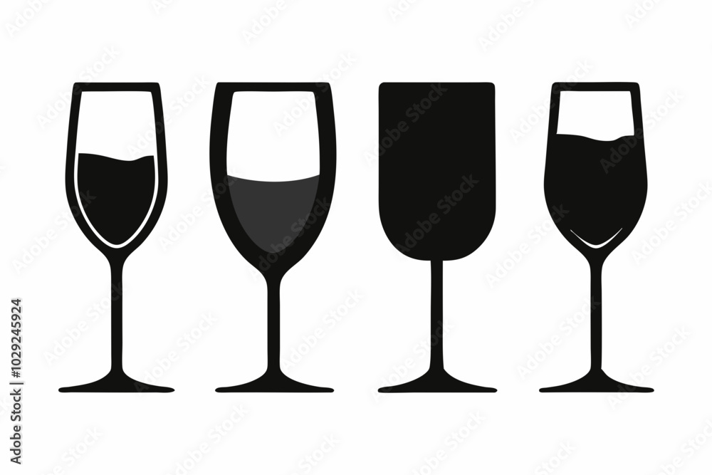 Wine glass silhouette vector set, Wine glass icon vector
Wine glass silhouette vector set, Wine glass icon vector