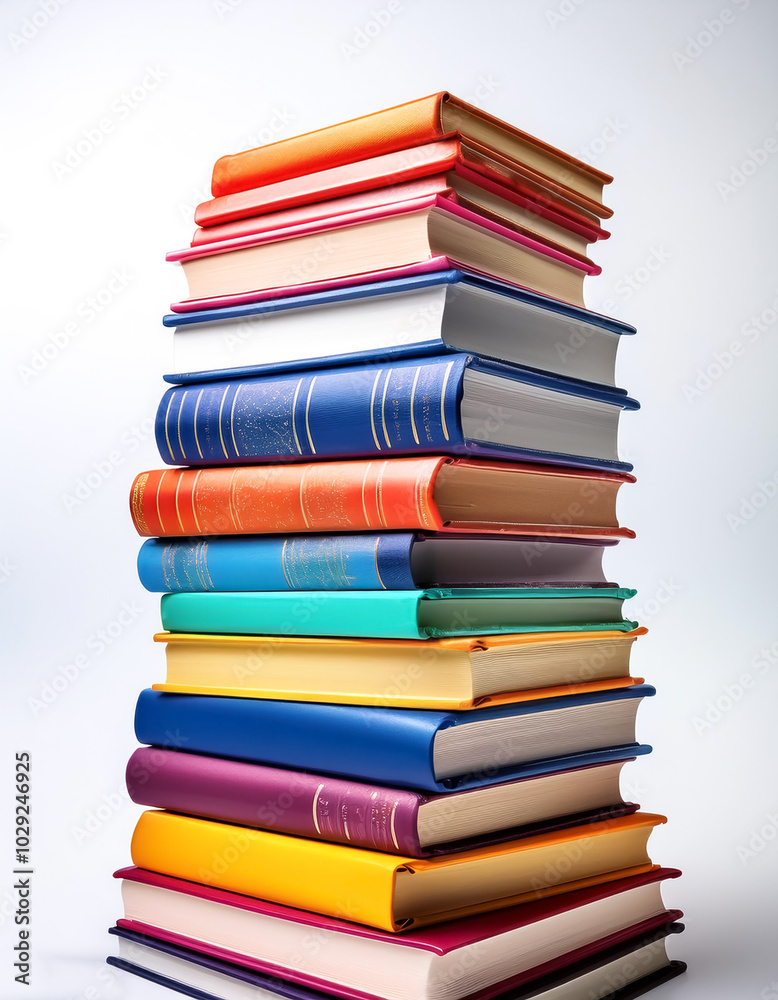Stack of colorful books, isolated on white background Stack of colorful books, isolated on white background