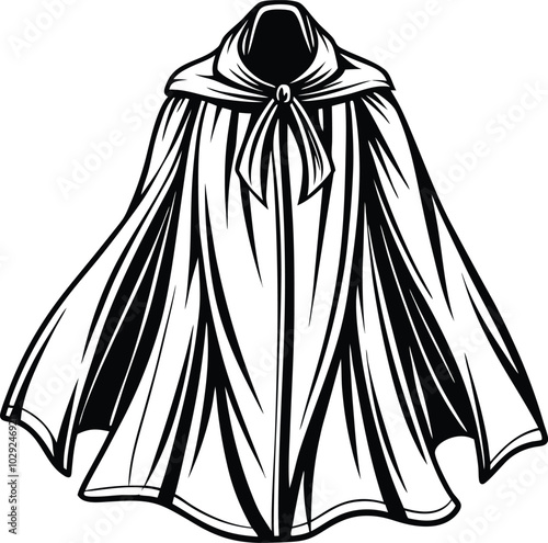 invisibility cloak design vector art silhouette line art design illustration