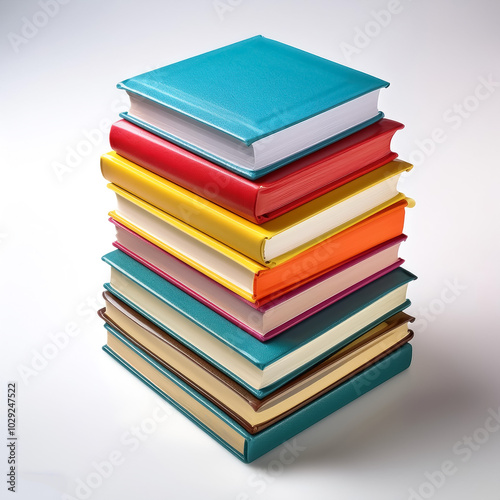 Wallpaper Mural Stack of colorful books, isolated on white background Torontodigital.ca