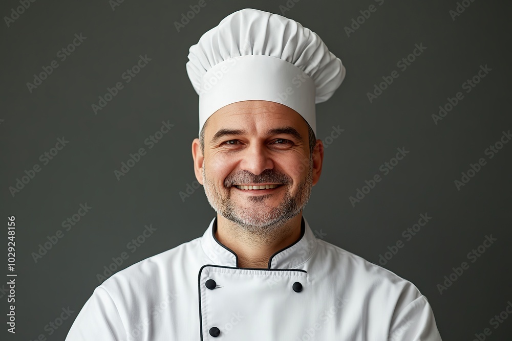 Young male chef wearing in white uniform Young male chef wearing in white uniform