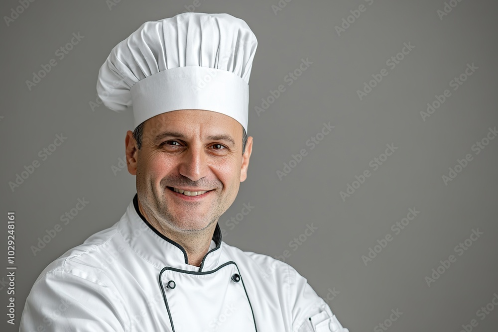 Young male chef wearing in white uniform Young male chef wearing in white uniform