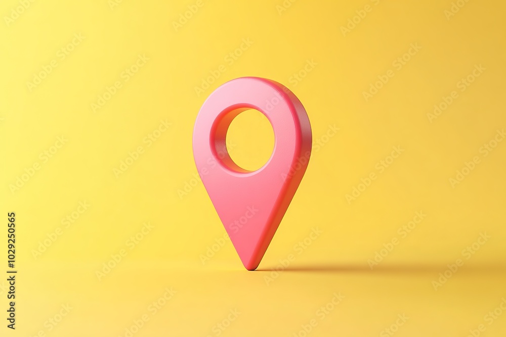 Fototapeta premium Closeup photo of map pin on yellow background