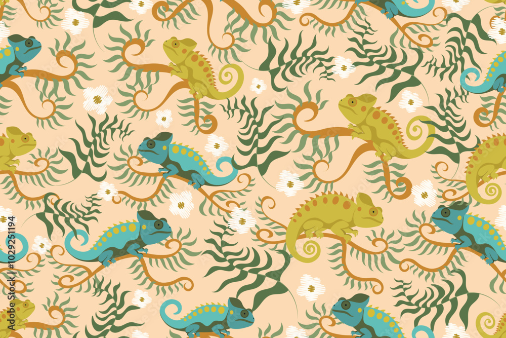 chameleon seamless pattern chameleon seamless pattern