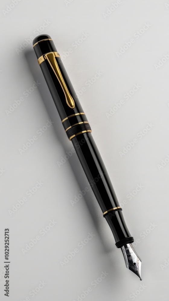 Luxury fountain pen, white background, 4K hyperrealistic photo Luxury fountain pen, white background, 4K hyperrealistic photo