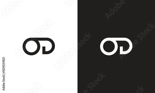 OD logo, monogram unique logo, black and white logo, premium elegant logo, letter OD Vector