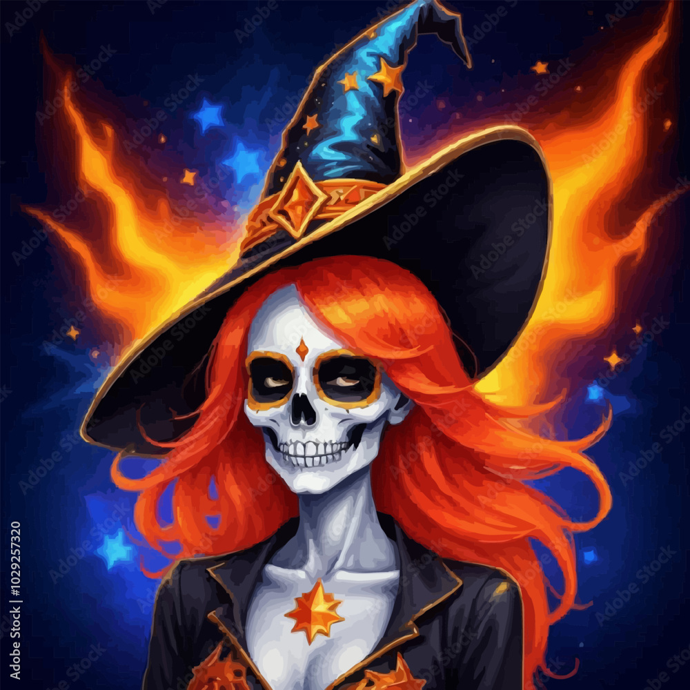 Halloween Magical Witch with long hat Halloween Magical Witch with long hat